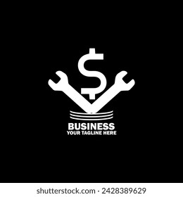 Abstract Initial Logo. White color isolated on Black Background. Business Branding Logos. Flat Vector Logo Design Template Element icon.