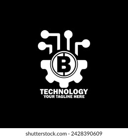 Abstract Initial Logo. White color isolated on Black Background. Technology Branding Logos. Flat Vector Logo Design Template Element icon.
