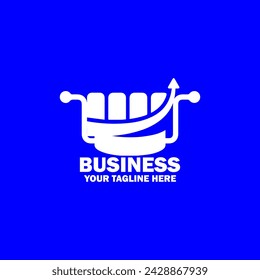 Abstract Initial Logo. White color isolated on Blue  Background.  Business Branding Logos. Flat Vector Logo Design Template Element icon.