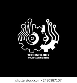 Abstract Initial Logo. White color isolated on White Background. Technology  Branding Logos. Flat Vector Logo Design Template Element icon.