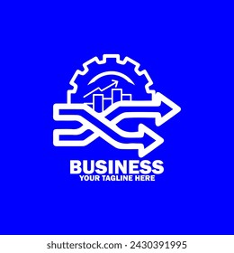 Abstract Initial Logo. White color isolated on Blue Background.  Business Branding Logos. Flat Vector Logo Design Template Element icon.