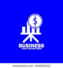 Abstract Initial Logo. White color isolated on Blue Background.  Business Branding Logos. Flat Vector Logo Design Template Element icon.