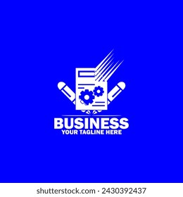 Abstract Initial Logo. White color isolated on Blue Background.  Business Branding Logos. Flat Vector Logo Design Template Element icon.