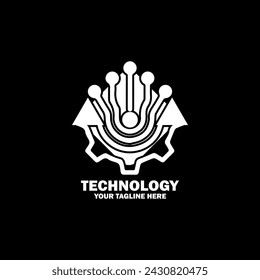 Abstract Initial Logo. White color isolated on Black  Background. Technology  Branding Logos. Flat Vector Logo Design Template Element icon.