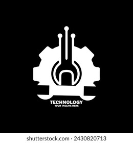 Abstract Initial Logo. White color isolated on Black  Background. Technology  Branding Logos. Flat Vector Logo Design Template Element icon.