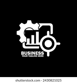 Abstract Initial Logo. White color isolated on Black  Background.  Business Branding Logos. Flat Vector Logo Design Template Element icon.