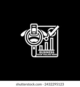 Abstract Initial Logo. White color isolated on Black Background.  Business Branding Logos. Flat Vector Logo Design Template Element icon.