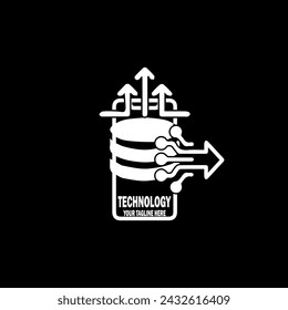 Abstract Initial Logo. White color isolated on Black  Background. Technology  Branding Logos. Flat Vector Logo Design Template Element icon.
