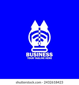 Abstract Initial Logo. White color isolated on Blue  Background.  Business Branding Logos. Flat Vector Logo Design Template Element icon.