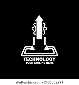 Abstract Initial Logo. White color isolated on Black Background. Technology  Branding Logos. Flat Vector Logo Design Template Element icon.