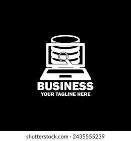 Abstract Initial Logo. White color isolated on Black Background.  Business Branding Logos. Flat Vector Logo Design Template Element icon.