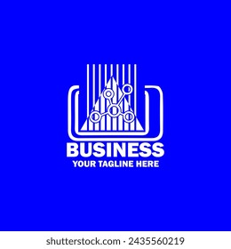 Abstract Initial Logo. White color isolated on Blue  Background. Business Branding Logos. Flat Vector Logo Design Template Element icon.
