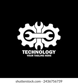 Abstract Initial Logo. White color isolated on Black  Background. Technology Branding Logos. Flat Vector Logo Design Template Element icon.