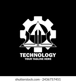 Abstract Initial Logo. White color isolated on Black  Background. Technology  Branding Logos. Flat Vector Logo Design Template Element icon.