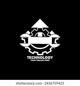 Abstraktes Anfangslogo. Weiße Farbe isoliert auf schwarzem Hintergrund. Technologie-Branding-Logos. Flaches Vektor-Logo Design Template Element Symbol.