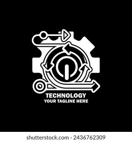 Abstract Initial Logo. White color isolated on Black  Background. Technology  Branding Logos. Flat Vector Logo Design Template Element icon.