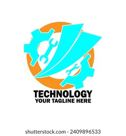Abstract Initial  Logo. yellow and sky color isolated on White Background. Technology  Branding Logos. Flat Vector Logo Design Template Element icon.