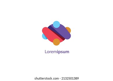 Resumen Logo inicial.2 personas se abrazan en fondo blanco. Usable para logotipos empresariales, sanitarios, médicos y naturales. Elemento de plantilla de diseño de logotipo de vectores planos.