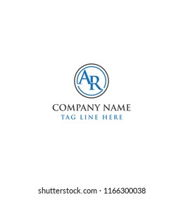 Abstract Initial Luxury AR or RA letter logo design vector elements 