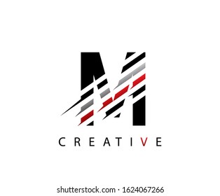 Abstract Initial M Letter , M Fast Technology logo icon vector design concept.