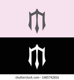 Abstract initial M line stock illustration