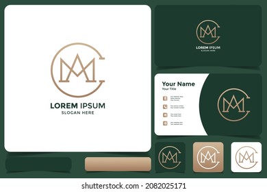 abstract initial MA, AM logo with business card. Suitable for your company.
