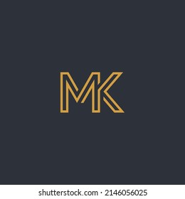 Resumen del logotipo inicial de la letra MK