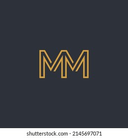 Abstract initial MM letter icon logo