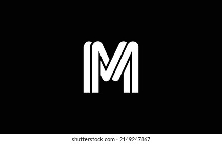 Abstract initial MM modern monogram elegant logo design