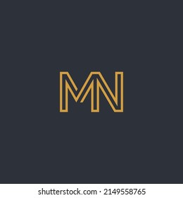Abstract initial MN letter icon logo