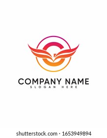 Abstract Initial / Monogram G with Wings logo design inspiration