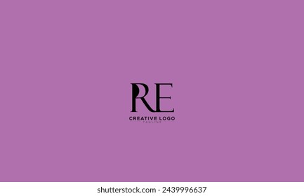 RE Abstracto inicial monograma letra alfabeto logo diseño