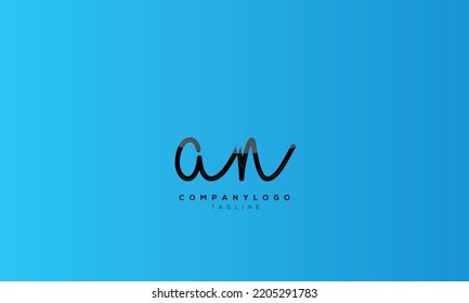 Abstract initial monogram letter  AN, NA alphabet logo design