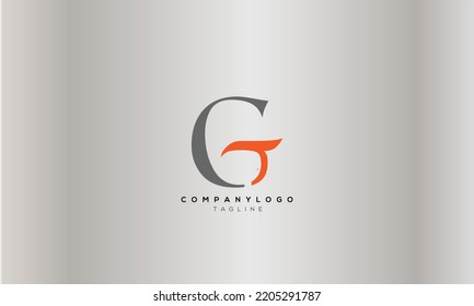 Abstract initial monogram letter  GT, TG alphabet logo design