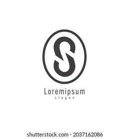 Abstract initial monogram letter S8 8S S and 8 alphabet logo design. Black Geometric Shape isolated on White Background. Usable for Business and Brand Logos. Flat Vector Logo Design Template Element.