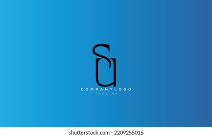 Abstract initial monogram letter  SU, US alphabet logo design