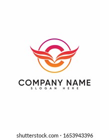 Abstract Initial / Monogram A with Wings logo design inspiration