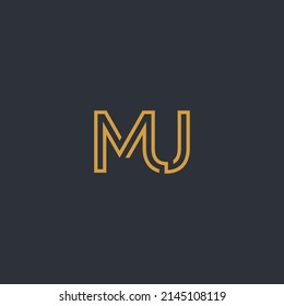Abstract initial MU letter icon logo