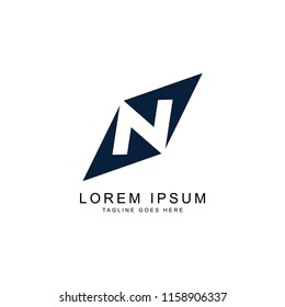 abstract initial N logo template