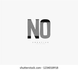 abstract initial NO letter geometric zebra stripes lines logotype