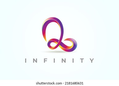 Abstract Initial Q Infinity Logo, Gradient letter Q and infinity icon combination, suitable for technology and company logos, vector illustration