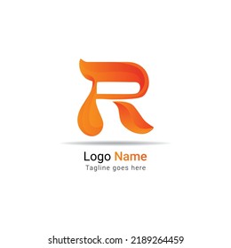 Abstract initial R alphabet logo element. Colorful R logo design template