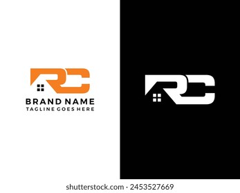 Construcción inicial Abstractas del hogar de R y C para la Plantilla del Vector del logotipo del negocio