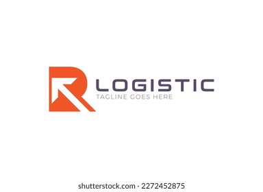 Abstract Initial R Logistic Logo, letter R and arrow combination, Usable for Business and company Logos, Flat Vector Logo Design Template, vector illustration