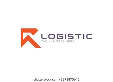 Abstract Initial R Logistic Logo, letter R and arrow combination, Usable for Business and company Logos, Flat Vector Logo Design Template, vector illustration