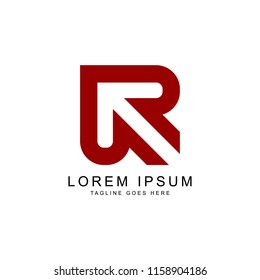 abstract initial R logo template