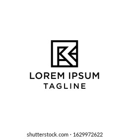 Abstract initial R square logo design template