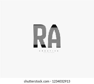 abstract initial RA letter geometric zebra stripes lines logotype