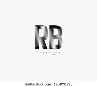 abstract initial RB letter geometric zebra stripes lines logotype