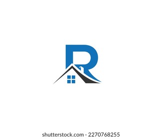 Abstract Initial Real Estate Home R Letter Logo Design Icon Modern Vector Concept Illustration.